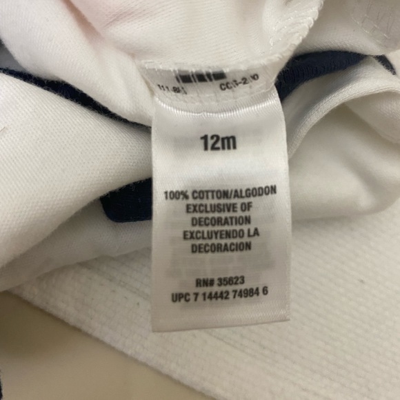 Carters Bodysuit 12 months “Little BROTHER” 100% Cotton White/Multi NWT - Picture 6 of 6